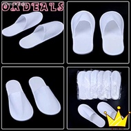 ♀☌OKDEALS 25 Pairs Shower Disposable Travel Slipper Men and Women Bathroom Set Hotel Slippers Washroom Non-Slip Closed T