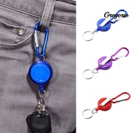 GRE™  Retractable Pass Card Badge Holder Carabiner Recoil Key Chain Ring