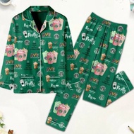 Sanrio ชุดนอนลำลองสำหรับเด็กผู้หญิงใหม่คริสต์มาสลายชุดนอนเข้าชุดคิตตี้ Y2k บ้านของขวัญกางเกงขายาวแมว