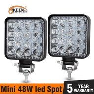 【In Stock】 【Ready stock】New Mini 16LED  48W LED Work Light Bar Square Spotlight 12V 24V Offroad LED Light Bar For Truck