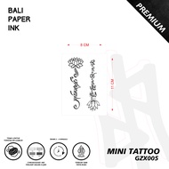 Bali Paper Ink GZX005 Lotus Letter Fruit Ink Temporary Tattoo Premium Oldchool Temporary Tattoo - Ar