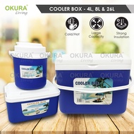 OKURA 4L/8L/26L Cooler Box Ice Box Ice Bucket Fish Box Kotak Penyejuk Tong Ais Food Makanan Drink Be