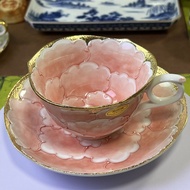 (預訂)(最後2套) 日本有田燒文山咖啡杯手工製作粉紅色牡丹手繪陶瓷杯碟套裝