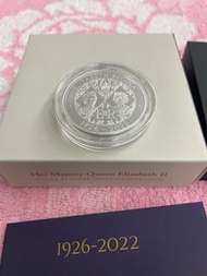 2022 Queen memorial UK £5 piedfort silver proof coin, 2022紀念英女王英國5英鎊加厚版精鑄銀幣