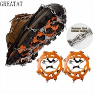 GREATAT Ice Grippers, Non-slip Lightweight Ice Shoes Spike,  8/10 Teeth Ice Snow Shoes Spikes Unisex