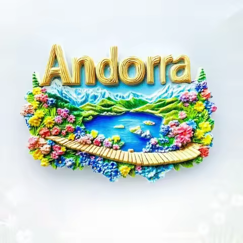 Andorra Fridge Magnet - Picturesque 3D Mountain Lake Souvenir Unique Pyrenees Gift for Travel & Tran
