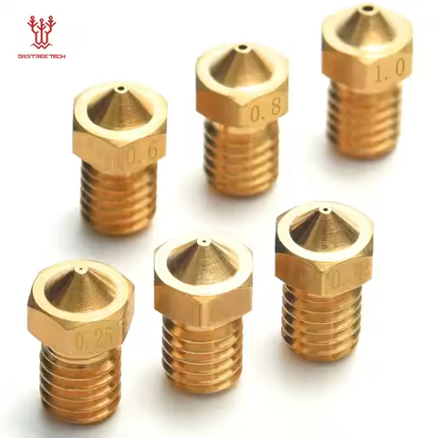BIGTREETECH E3D V6 Brass Nozzle 0.2 0.25 0.3 0.4 0.5 0.6 0.8 1mm For E3D V5 V6 J-head Hotend 1.75mm 
