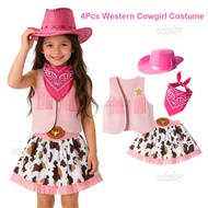 【COD】4pcs Cowboy/cowgirl Costume Set for Kids Boy Girl 1-10 Year Old Wild Western Rodeo Cowgirl Cost
