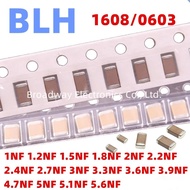 100PCS 0603 SMD Ceramic Capacitors 1608 1NF 1.2NF 1.5NF 1.8NF 2NF 2.2NF 2.4NF 2.7NF 3NF 3.3NF 3.6NF 