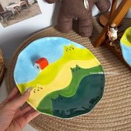 Rustic 3D House Design Ceramic Plate