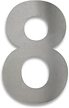 KTC-HOME - Premium Stainless Steel House Number with Mounting Material - Arial - Height 20 cm - Sati