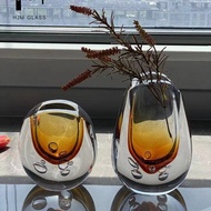 HJM-Glass Glass Vase Living Room Flower Arrangement Decoration Light Luxury Living Room Dining Table