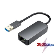 2-in-1 USB 3.0 2.5G Ethernet Adapter Type-C to RJ45 2500Mbps Rtl8156B Network Card Cat7/8 LAN Conver