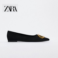 Zara women's shoes black commuter temperament flat shoes