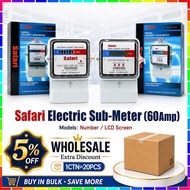 Safari SY-168 Electric Sub-Meter Number/LCD Screen Kilowatt Hour Meter(60Amp)
