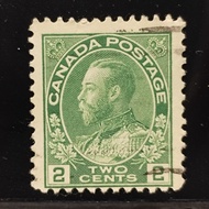 1922 Canada 2 cents green stamp King George V