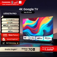 CHANGHONG GOOGLE TV 55 INCH ANDROID SMART TV 4K UHD-HDR10+DBX Dolby Audio Netflix VIDIO U55G7N Pro