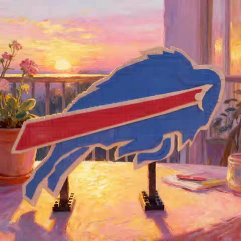 656pcs MOC Buffalo Bills Logo Sports Model Building Blocks Architecture Festival Gift Creative DIY I