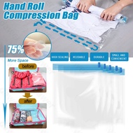 Vacuum Bag Hand Rolling Clothing Vacuum Bag Packing Sacks Clothes Compression Storage Bags Travel Space Saver Bags