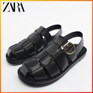 ZARA Roman Women's Shoes Flat Bottom Woven Muller Shoes