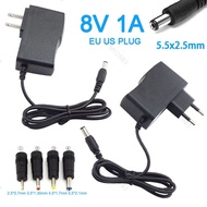 5.5*2.1mm 4.0*1.7mm 3.5*1.35mm 2.5*0.7mm Jack AC DC Adapter DC 8V 1A AC 110V-240V Converter Power Su