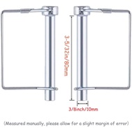 8 Pack Trailer Coupler Pin 3/8x3-5/32in Length Towing Hitch Pin Heavy Duty Wire Lock Pin Secure PTO 