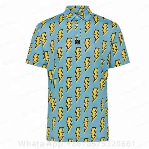 Kid's Summer Quick Dry Print Golf Polo Shirt Fashion Casual T Shirt Breathable Golf Sportwear Mtb Je