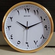 Jam Dinding Tawaf Arabic Jawi CounterClockwise Rovan Arab Islamic Wall Clock 12inch Gold AntiClockwi