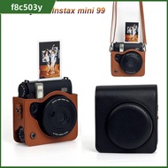 F8C503Y หนังพียู เคสกล้องสำเร็จรูป กันกระแทกและกันกระแทก สายปรับได้ ฝาครอบป้องกันสำหรับป้องกัน สมบูรณ์แบบสมบูรณ์แบบมาก เรโทร ถุงเก็บสัมภาระ สำหรับ Fujifilm Instax Mini 99 การเดินทางการเดินทาง