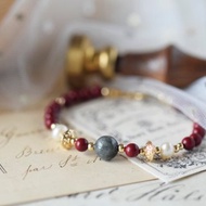 如雲。珠砂 烏雞種翡翠 淡水珍珠 14KGP 天然石水晶 手鍊