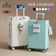 AVIVA Barangan Perjalanan 20/24/28 inci Koper ABS+PC dengan Penjenamaan USB & Penahan Cawan Kualiti 
