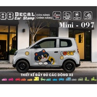 Minio green car sticker- VF2 - lock cartoon stamp model (full color). 1 set includes 2 sides (Model-