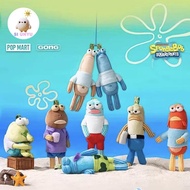 1 SET SEGEL Pop Mart Gong Bikini Bottom Buddies Keychain Plush Toy Spongebob Squarepants Ganci Ori