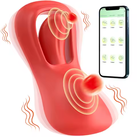 Wearable APP Controlling Tongue Vibrator 9 Vibration Panties Clitoral Double Stimulation Massager Pe