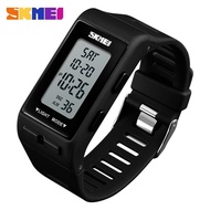 SKMEI Top Brand Electronic Black Clock Watch Outdoor Sports 2 Time Waterproof Multi-function Watch M