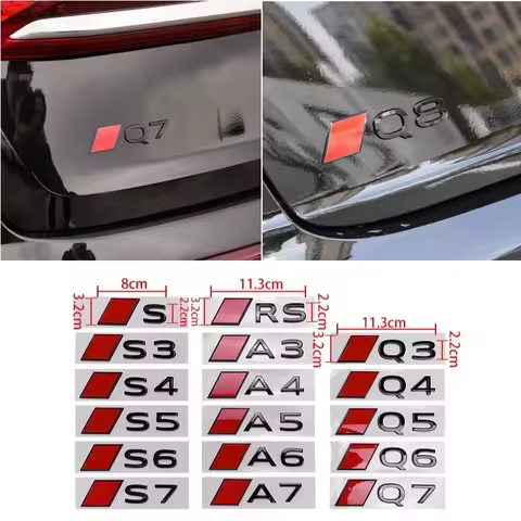For Audi A3 S4 Q5 SQ6 A7L A S Q RS Series New Model Sport Emblem Badge Sticker Rear Trunk Decal Exte