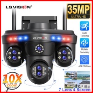 LS VISION 35MP 7เลนส์4หน้าจอ3 10X ออปติคอลไฮบริดซูมไฮบริด WIFI PTZ กล้องวงจรปิดตรวจจับแบบแมนนอยด์อัต