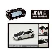 HOBBY JAPAN 1/64 HJDM001-3 HONDA CIVIC TYPE R EK9 JDM STYLE CHAMPIONSHIP WHITE WITH CARBON HOOD