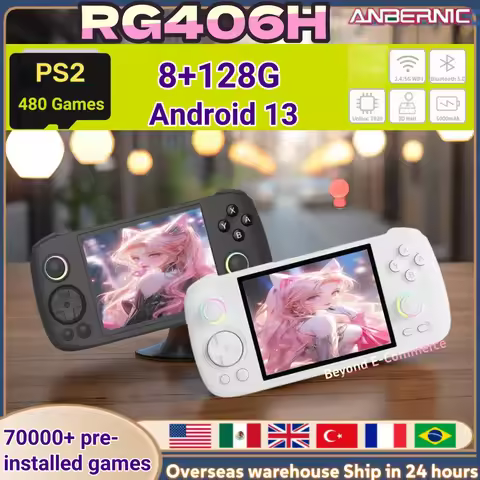ANBERNIC RG 406H Retro Game Console Android13 Unisoc T820 64-bit Game Player 4.0"Touch Screen 3D Hal