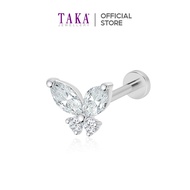 TAKA Jewellery Butterfly Shaped Single Stud Diamond Earring 18K Gold – 1 Side