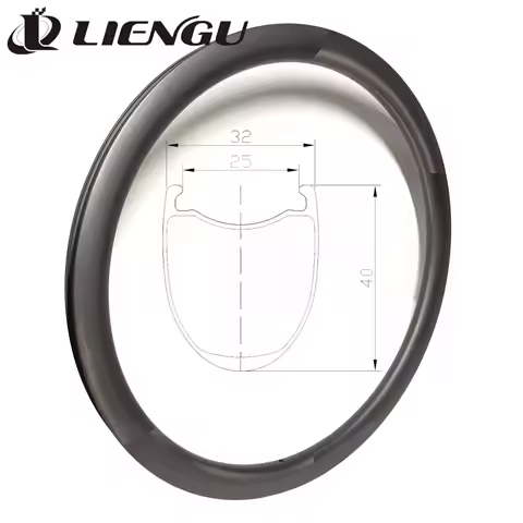 LIENGU Customized Six Section Pattern Gravel Bike Carbon Rim 700 40mm Depth 32mm Width UD Matte Tube