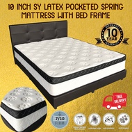 Sy Latex Eurotop Pocketed Spring Mattress with Bed Frame All Size Available Single Super Single Queen &amp; King Size