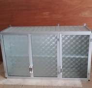 Rak Gantung Lemari Dapur Kitchen Set Atas Aluminium Kaca 3 Pintu Polos Qwertymall