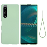 For Sony Xperia 1 IV Pure Color Liquid Silicone Shockproof Phone Case