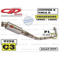 knalpot cld yamaha dan honda jupiter z vega r supra x supra 125 original type c2 c3 underbone kolo