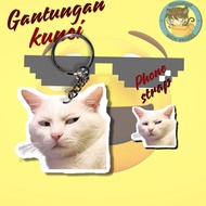 GANTUNGAN TWO-SIDED CAT MEME ACRYLIC KEYCHAIN/CUTE CAT MEME KEYCHAIN