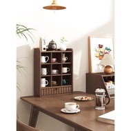 Storage Storage Grid Rack Tea Cup Cabinet Coffee Rack Cup Display Rack Shelf Solid Wood Water Cup Cu