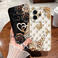 Vivo Iqoo Z9 Case - Iqoo Z9 Turbo - Iqoo Z7 - Iqoo Z7x Love Flower Motif Camera Protective Case