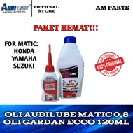 Paket Hemat Oli Mesin matic 800ml + Oli Gardan 120ml Audilube x Ecco.