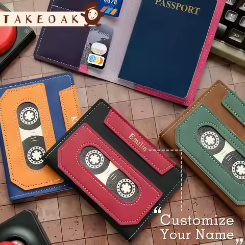 Custom Cassette Tape Passport Cover with Name Personalized Retro Cassette Tape Passport Holder Custo
